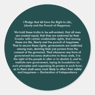 !! EU Erklärung der Unabhängigkeit Runder Aufkleber