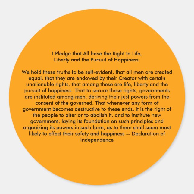 !! EU Erklärung der Unabhängigkeit Runder Aufkleber (Vorderseite)