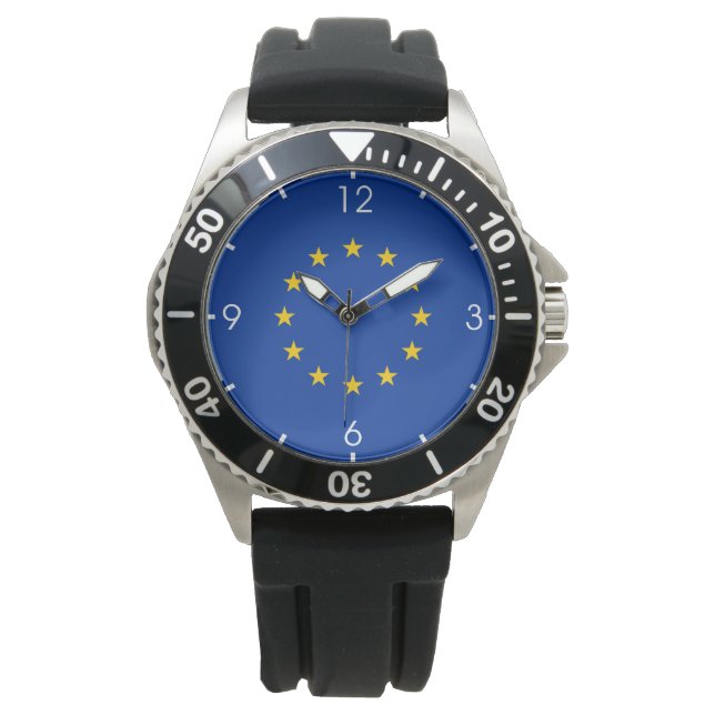 EU (Europäische Gewerkschaft) Flagge Europas Armbanduhr (Vorderseite)