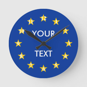 EU European Union flag round wall clock Runde Wanduhr