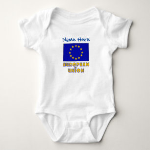 EU-Flagge Blau Personalisiert  Baby Strampler