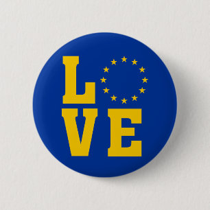 EU-Flagge, europäische Gewerkschaft, LIEBE Button