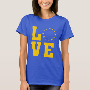 EU-Flagge, europäische Gewerkschaft, LIEBE T-Shirt