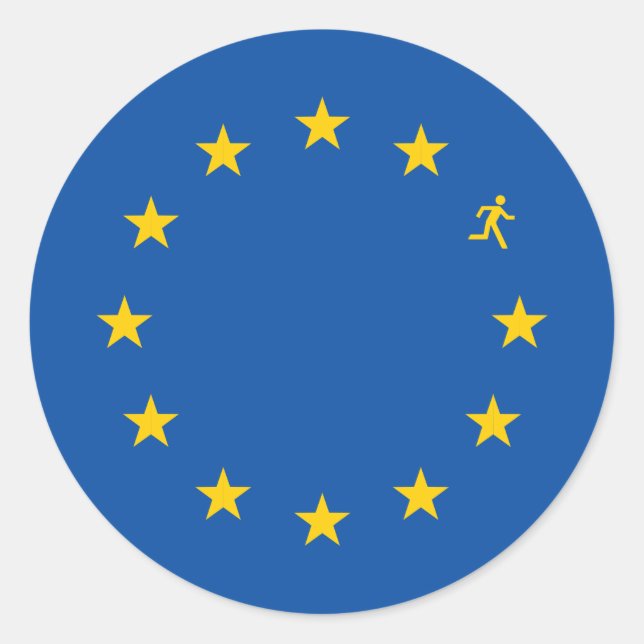 EU-Flagge für den Brexit Runder Aufkleber (Vorderseite)
