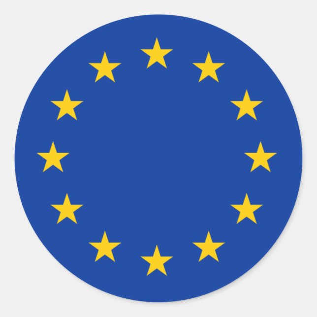 EU-Flagge Runder Aufkleber (Vorderseite)