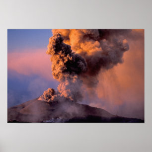 EU, Italien, Sizilien, Mt. Etna Gipfelkrater Poster
