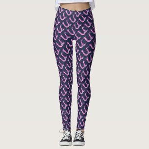 EU MIT MONOGRAMM LILA GEMUSTERTE LEGGINGS