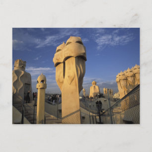 EU, Spanien, Katalonien, Barcelona. Antonio Gaudis Postkarte