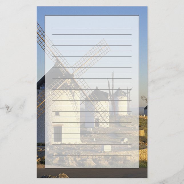 EU, Spanien, La Mancha, Consuegra. Windmühlen und Briefpapier (Vorderseite)