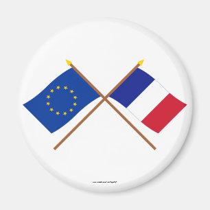 EU und Frankreich überquerten die Flaggen Magnet