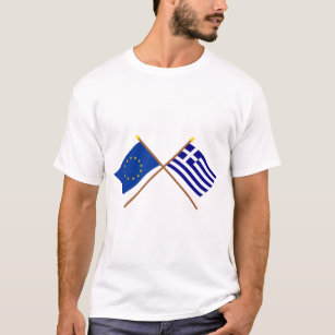 EU und Griechenland gekreuzte Flaggen T-Shirt