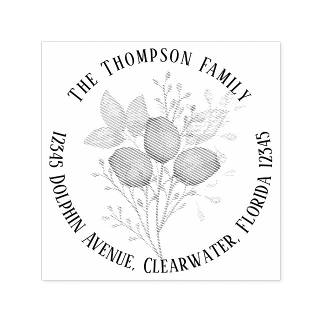 Euacalyptus Moderne einfache Rücksendeadresse Permastempel (Design)