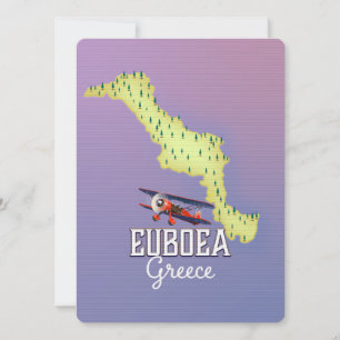 Euböa Griechenland Karte Reiseplakat