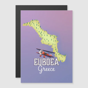 Euboea Griechenland Karte Reiseplakat