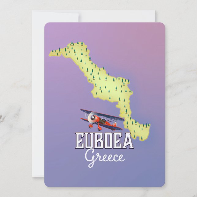 Euboea Griechenland Karte Reiseplakat (Vorderseite)