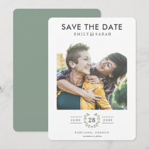Eucalypt-LGBTQ Save the Date mit Foto