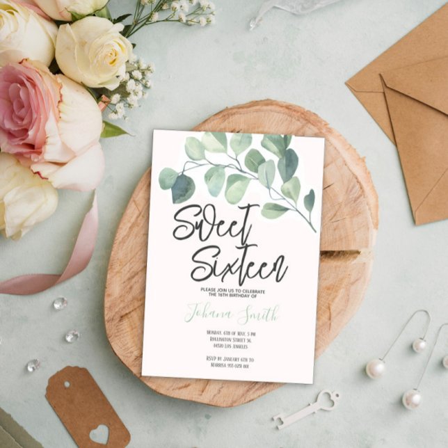 Eucalyptus 16 . Geburtstag Einladung zum Geburtsta (Von Creator hochgeladen)