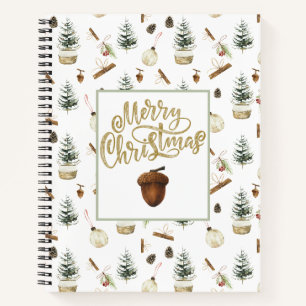 Eucalyptus Acorns Weihnachten Notizbuch