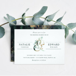 Eucalyptus Ampersand Gold Green Wedding Einladung