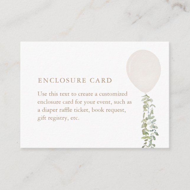 Eucalyptus Baby Dusche Begleitkarte (Vorderseite)