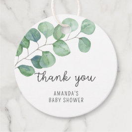 Eucalyptus - Baby Dusche danke Geschenkanhänger