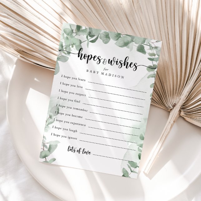 Eucalyptus Baby Duwer Hopps & Wish Card Postkarte (Von Creator hochgeladen)