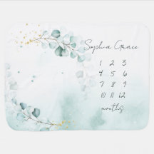 Eucalyptus Baby Girl Milestone Schuppen-Leder