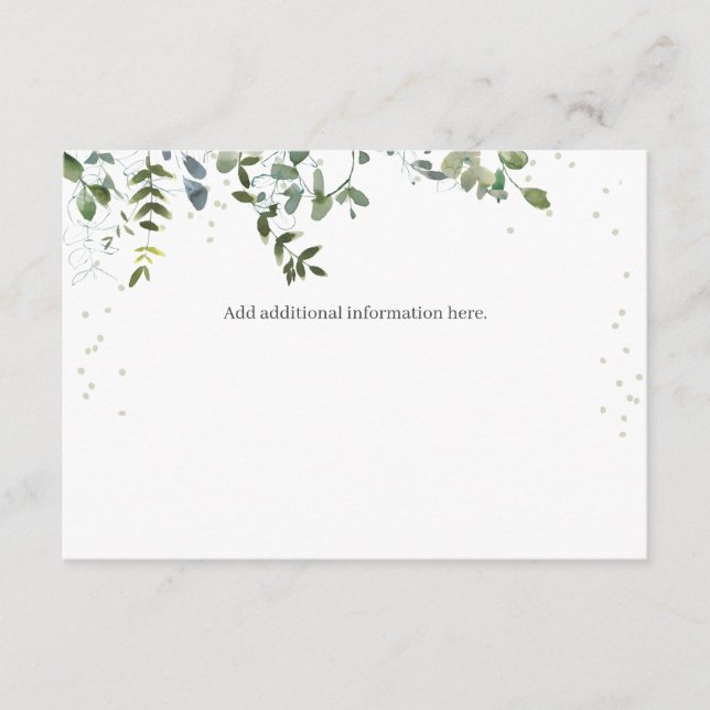 Eucalyptus Baby Shooting Einschlusskarte Begleitkarte (Vorderseite)