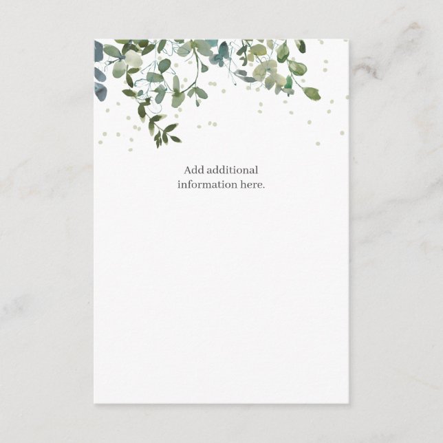 Eucalyptus Baby Shooting Einschlusskarte Begleitkarte (Vorderseite)