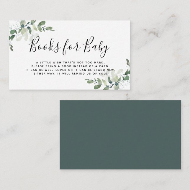 Eucalyptus Baby Showbücher für Baby Begleitkarte (Vorne/Hinten)