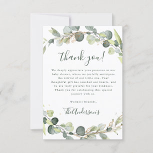 Eucalyptus Baby Shower Boho Rustic Dankeskarte