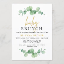 Eucalyptus Baby Shower Brunch Einladung