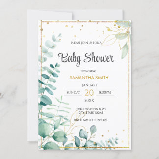 Eucalyptus Baby Shower Einladung