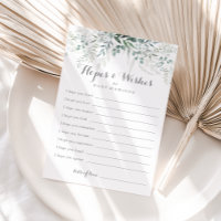 Eucalyptus Baby Shower Hopwers & Wish Card