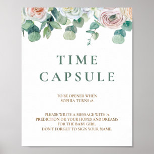 Eucalyptus Baby Shower Time Kapsel Poster