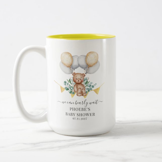 Eucalyptus Baby Showroom Bear & Balloons Zweifarbige Tasse (Links)