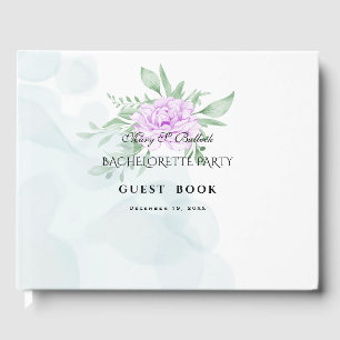 Eucalyptus Bachelorette, rustikale Lila Rose Gästebuch