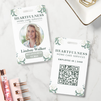 Eucalyptus benutzerdefinierte Foto-Nurse-ID mit QR Ausweis