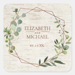 Eucalyptus Birch Wedding Sticker