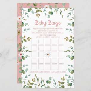 Eucalyptus Blätter Baby Shower Baby Bingo
