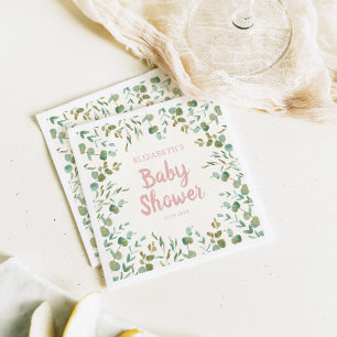 Eucalyptus Blätter Girl Baby Shower Serviette