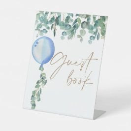 Eucalyptus Blue Balloon Baby Showroom Gästebuch Sockelschild
