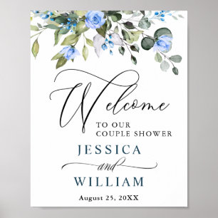 Eucalyptus Blue Rose Dusche Poster