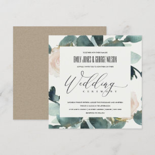 EUCALYPTUS BLUSH ROSE FOLIAGE WATERCOLOR WEDD EINLADUNG