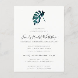 EUCALYPTUS BLUSH ROSE KRAFT NAVY WORKSHOP EREIGNIS ANKÜNDIGUNGSPOSTKARTE