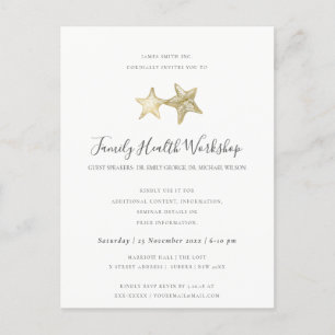 EUCALYPTUS BLUSH ROSE NAVY PINK WORKSHOP EVENT ANKÜNDIGUNGSPOSTKARTE