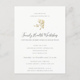 EUCALYPTUS BLUSH ROSE PINK KRAFT WORKSHOP EVENT ANKÜNDIGUNGSPOSTKARTE