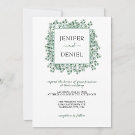 Eucalyptus Botanical Greenery  Wedding Einladung