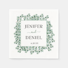 Eucalyptus Botanical Greenery  Wedding Serviette