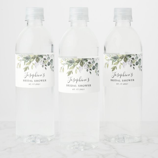 Eucalyptus Brautparty Wasser Flasche Wasserflaschenetikett (Flaschen)